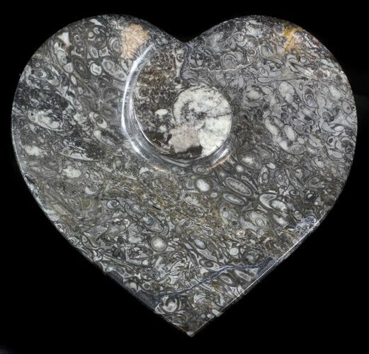Heart Shaped Fossil Goniatite Dish #36291